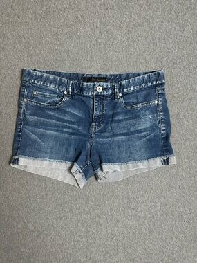 Calvin Klein Distressed Denim Cuffed Shorts - Blue Ladies 12 #40SH